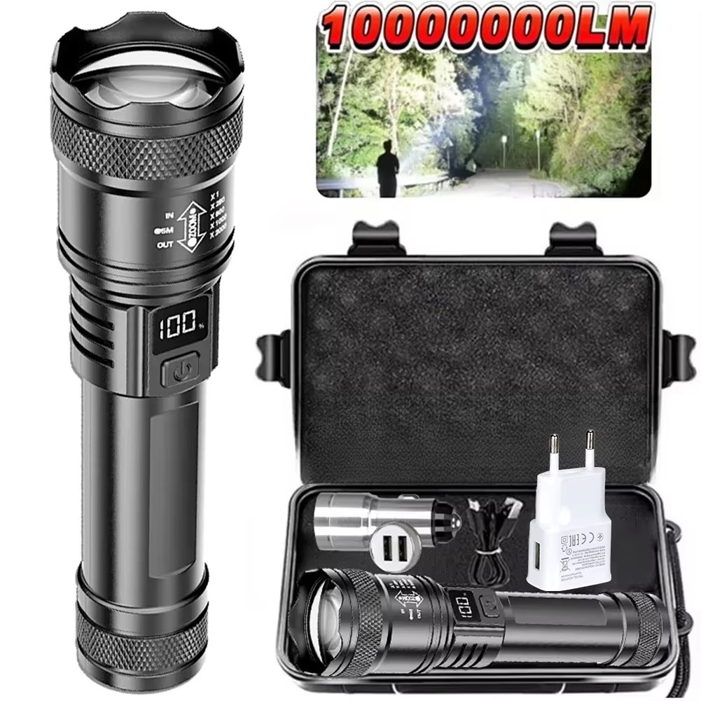 Outdoor Camping Lantern - 100000LM 슈퍼 밝은 손전등 Type-C 충전식