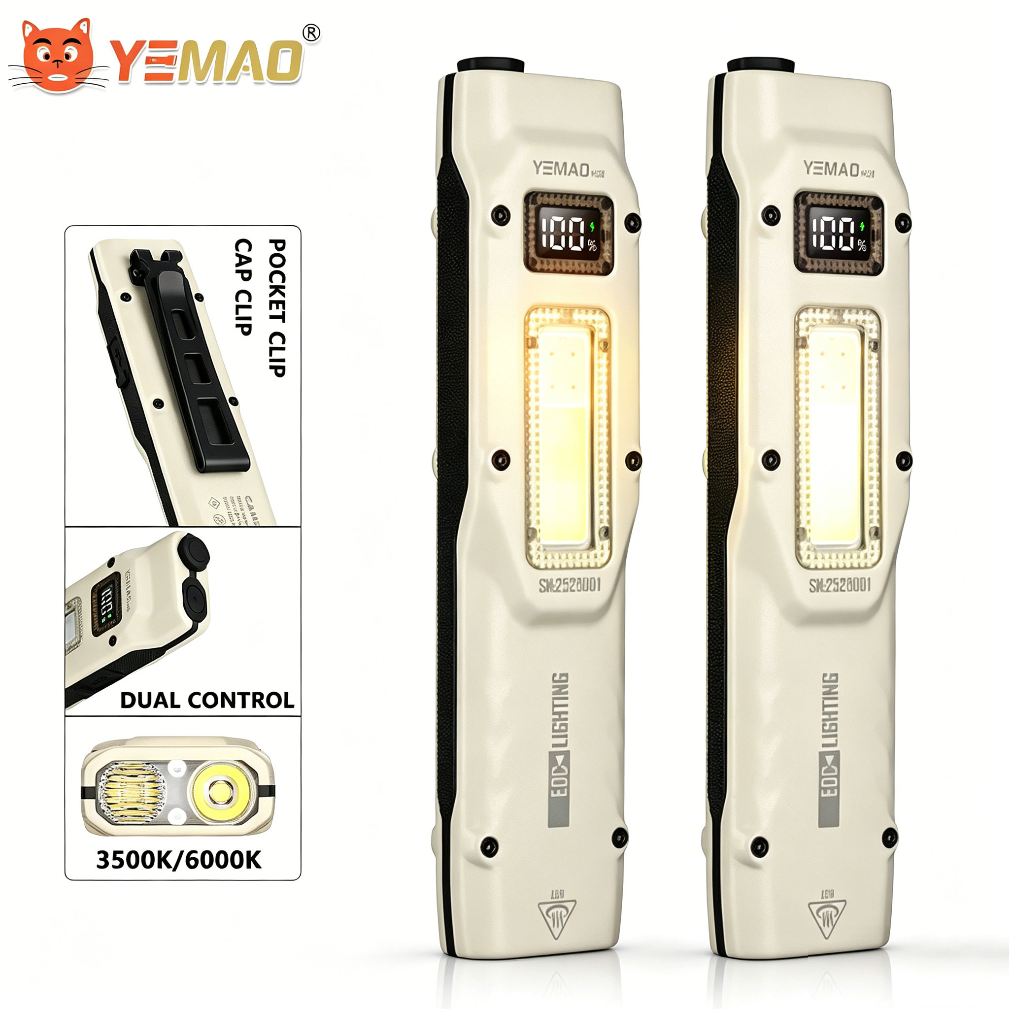 Outdoor Camping Glamping - 휴대용 880LM YEMAO M28 양방향 클램프