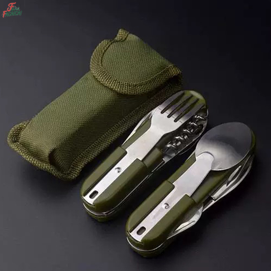 Outdoor Camping Essential Gear - 캠핑용품 5-in-1 스테인리스 스틸 여행 세트,