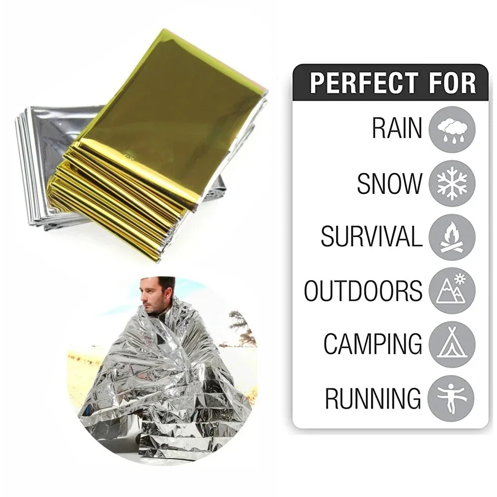 Emergency Mylar Blanket - 5Pcs 비상 열 담요 접이식 방수