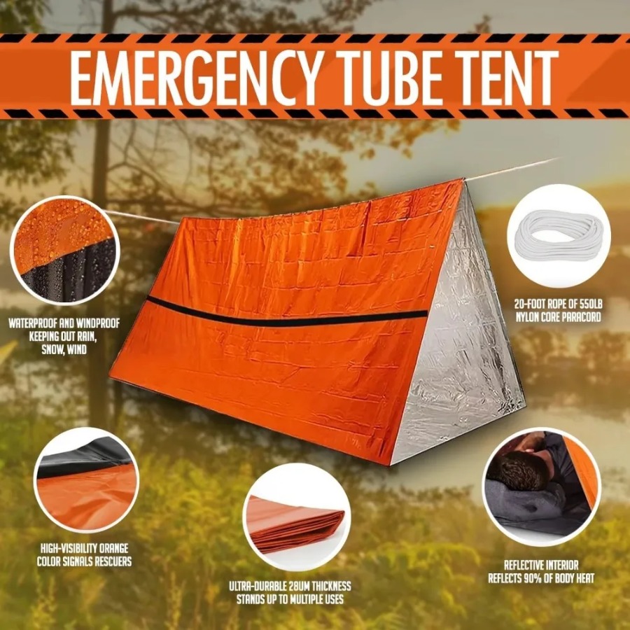 Emergency Mylar Blanket - 1PC 비 방지 비상 침낭 -