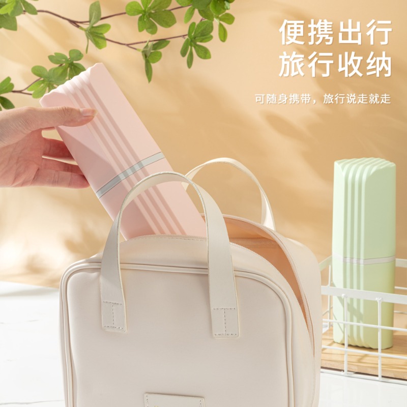 Outdoor Camping Bathroom - 뚜껑이있는 솔리드 컬러 여행 칫솔 홀더