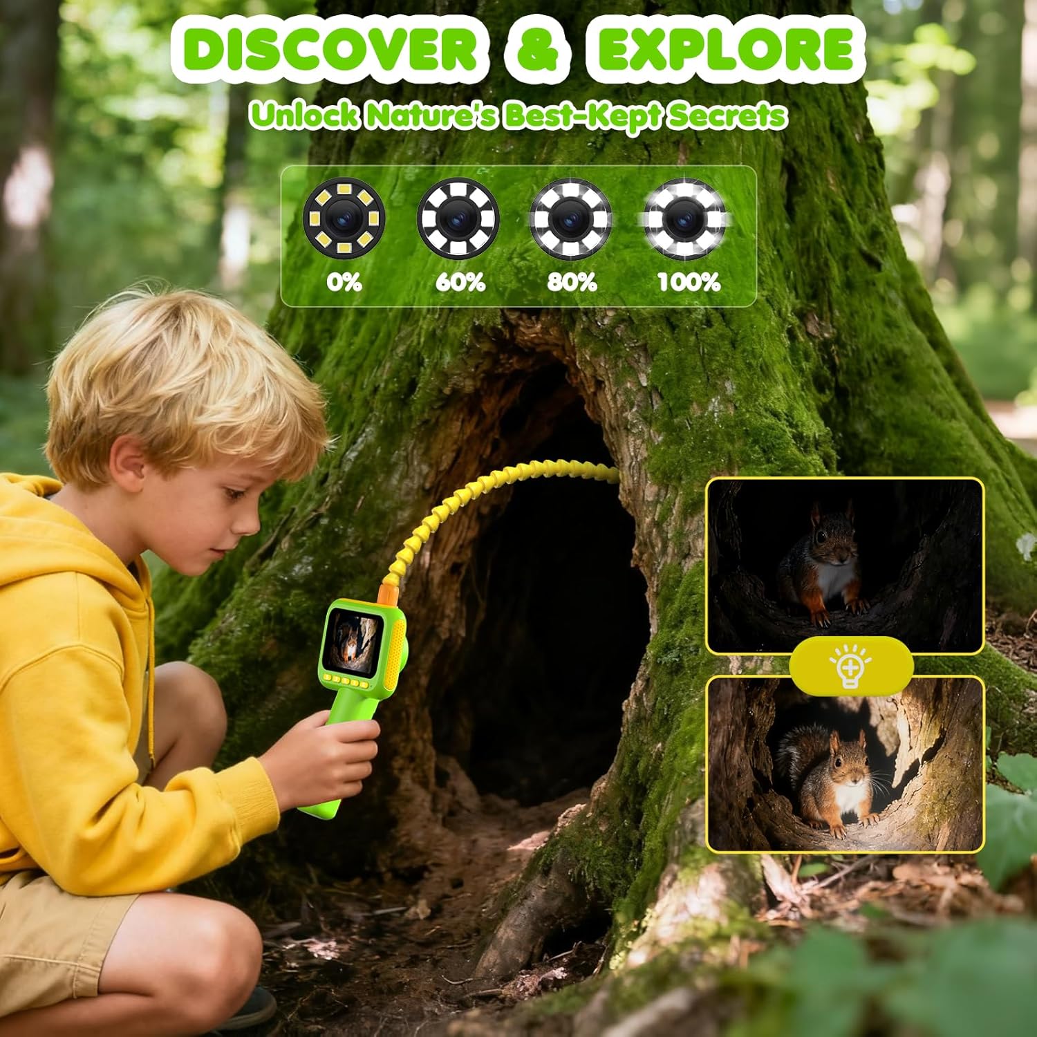 Outdoor Camping For Kids - 어린이용 내시경, 조명이 있는 내시경 카메라