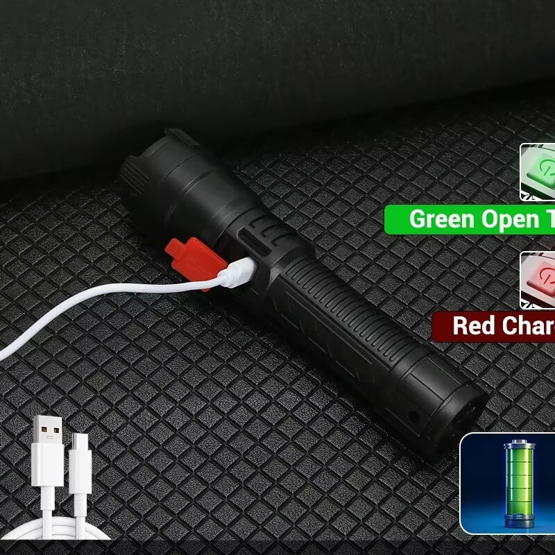 고출력 LED 손전등 2000LM 전술 토치 디스플레이 - Outdoor Camping Glamping 리뷰 및 가격