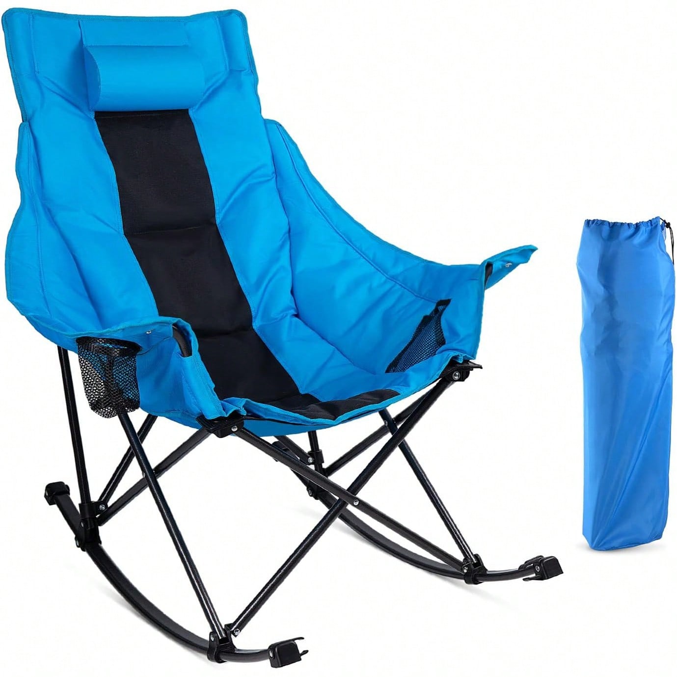 성인용 야외 접이식 흔들 캠핑 의자 – 내장형 컵홀더, - Outdoor Camping Rocking Chair 리뷰 및 가격