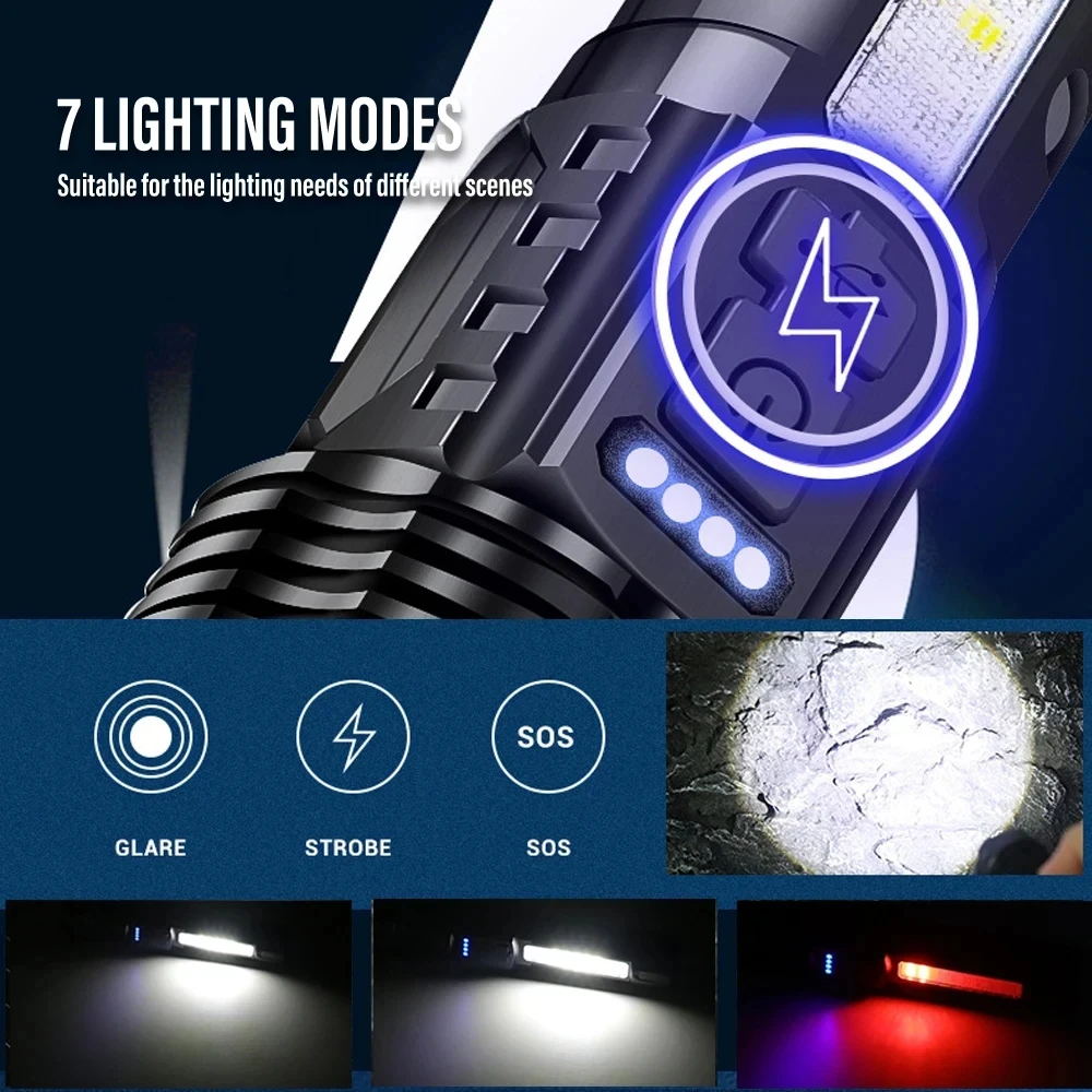 강력한 XHP50 LED 손전등 방수 18650 토치( - Outdoor Camping Glamping 리뷰 및 가격