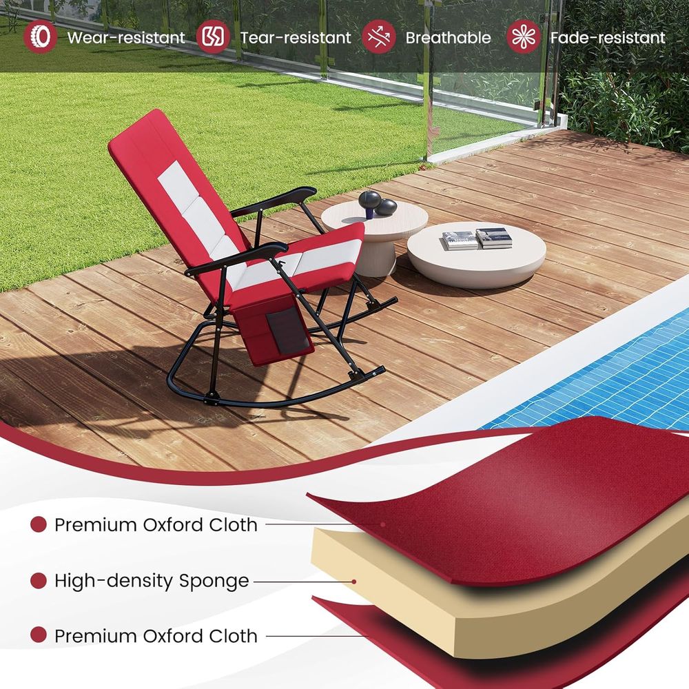 금속 프레임이 있는 초대형 패딩 처리된 야외 흔들의자, - Outdoor Camping Rocking Chair 리뷰 및 가격