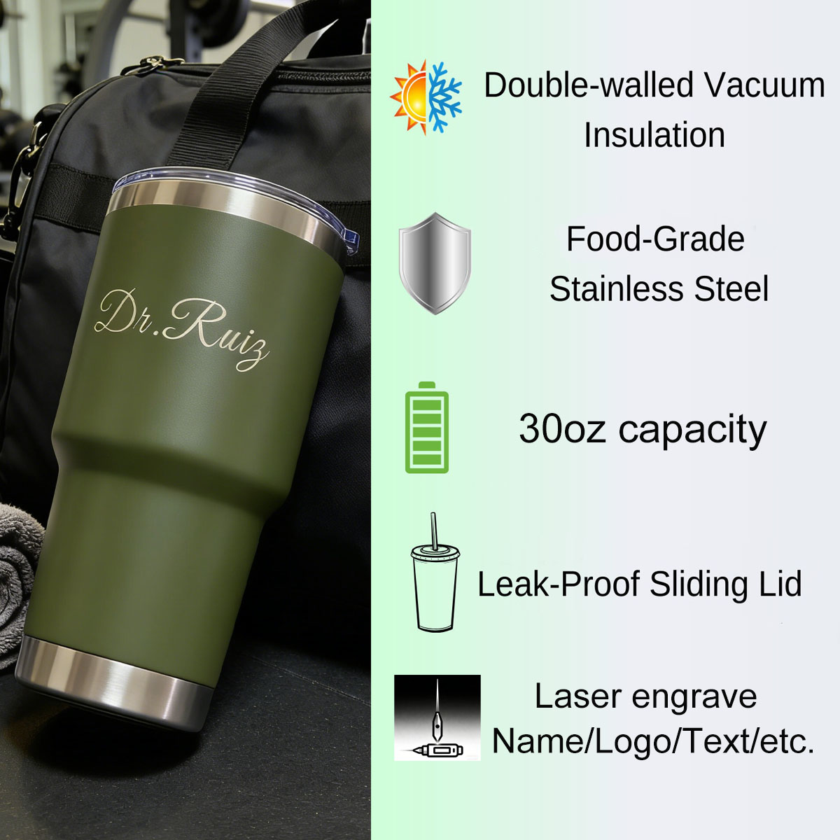 맞춤형 개인화 30온스 진공 단열 스테인리스 스틸 대용 - Vacuum Insulated Flask 리뷰 및 가격