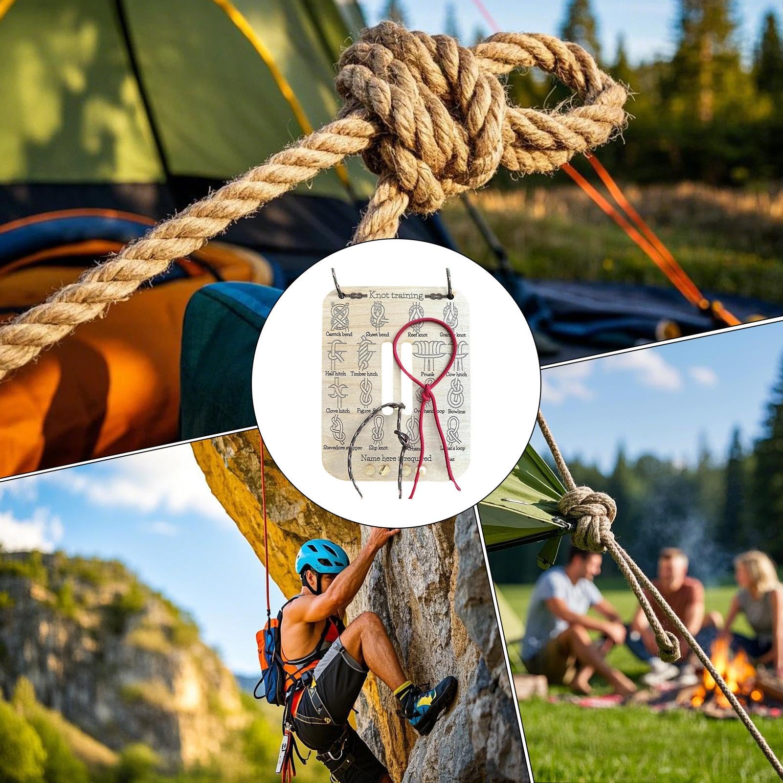 창의적인 매듭 묶기 연습 보드 로프 학습 키트 성인 야 - Outdoor Camping Ideas 리뷰 및 가격