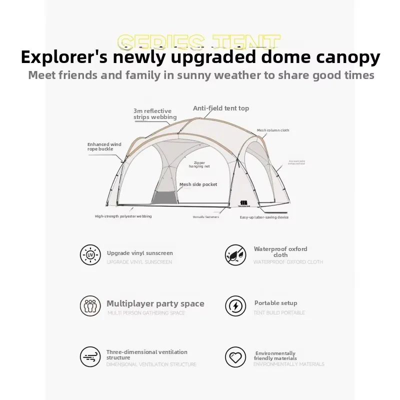 익스플로러 블랙 비닐 돔 텐트 야외 방수 오버나이트 캠 - Outdoor Camping Gear 리뷰 및 가격