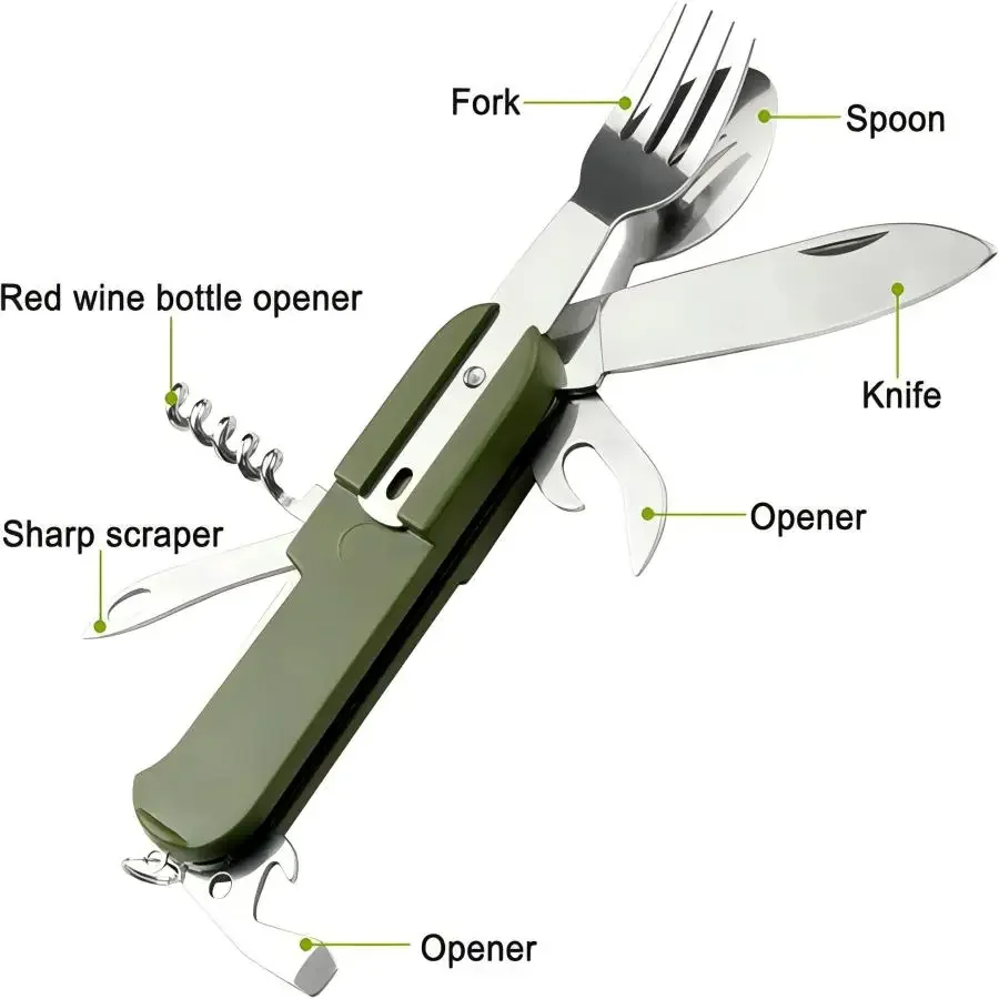 캠핑용품 5-in-1 스테인리스 스틸 여행 세트, 다기 - Outdoor Camping Essential Gear 리뷰 및 가격
