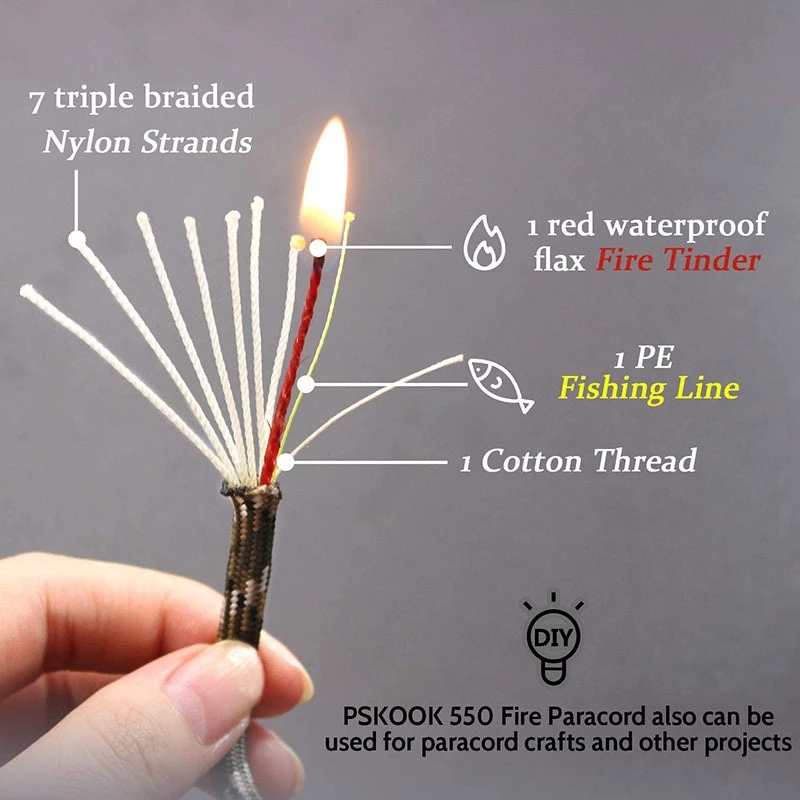 파라코드 550 야외 캠핑 생존 도구, PE 파이어 로 - Outdoor Camping Burner 리뷰 및 가격