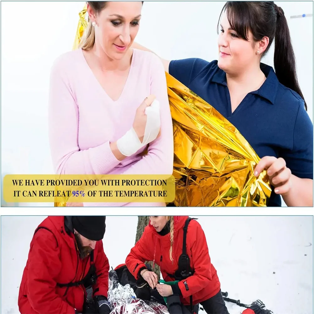 5Pcs 비상 열 담요 접이식 방수 방풍 양산 구조 담 - Emergency Mylar Blanket 리뷰 및 가격