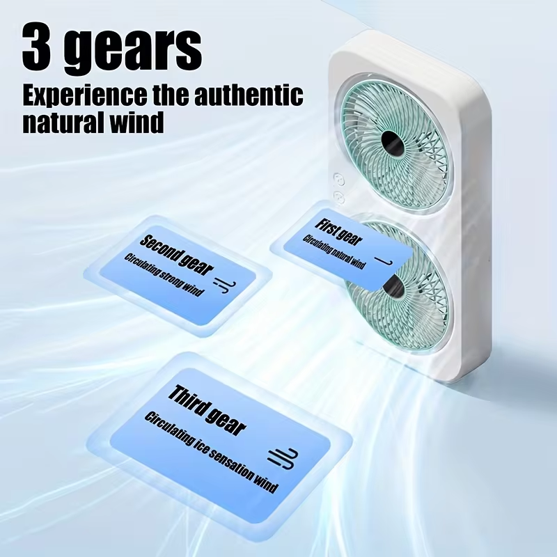 듀얼 헤드 USB 팬 360도 회전 블레이드 벽걸이 또 - Outdoor Camping Fan 리뷰 및 가격