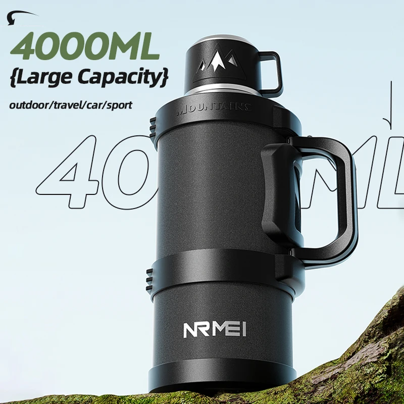 스테인리스 스틸 대용량 보온병, 접이식 손잡이, 야외  - Vacuum Insulated Flask 리뷰 및 가격