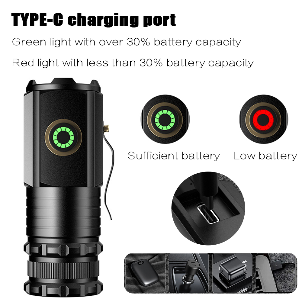 휴대용 강력 미니 LED 손전등 (펜 클립 포함) 충전 - Outdoor Camping Glamping 리뷰 및 가격