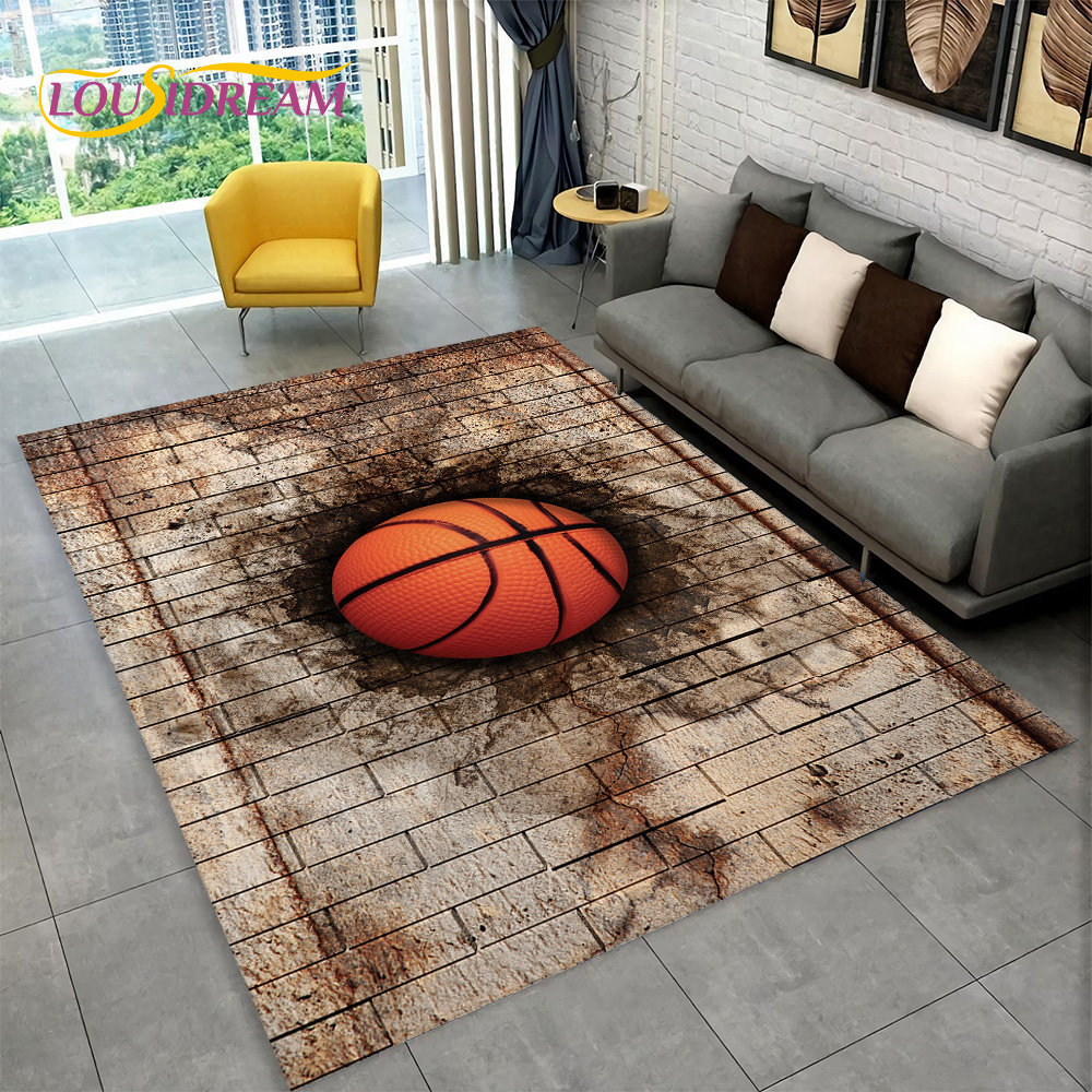 3D 농구 코트 만화 영역 러그, 대형 카펫 러그, 거 - Outdoor Camping Mats Large 리뷰 및 가격