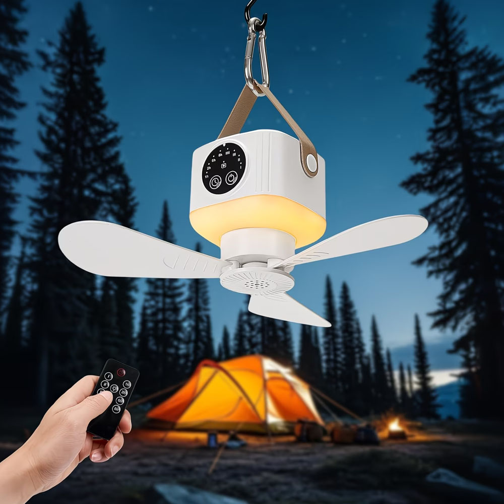 조명이 있는 휴대용 천장 선풍기 3600/7200mAh - Outdoor Camping Fan 리뷰 및 가격
