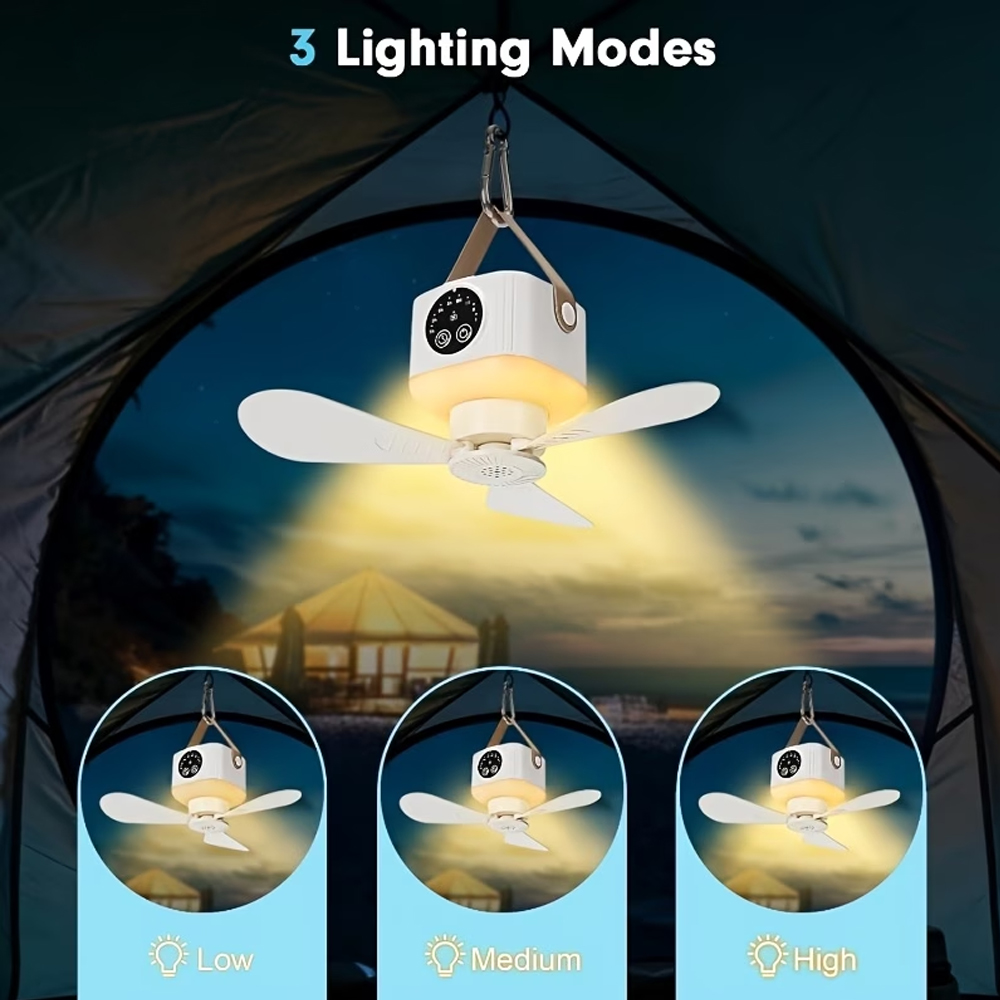 조명이 있는 휴대용 천장 선풍기 3600/7200mAh - Outdoor Camping Fan 리뷰 및 가격