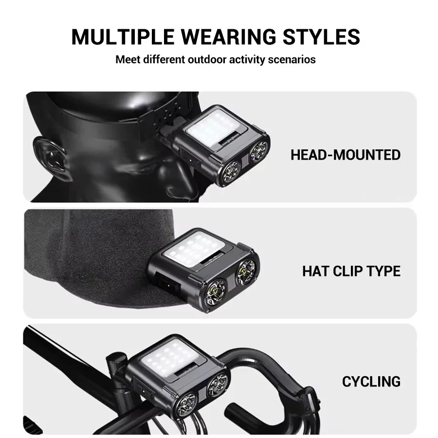 센서 COB LED 헤드램프 캡 클립 라이트 USB 충 - Outdoor Camping Glamping 리뷰 및 가격