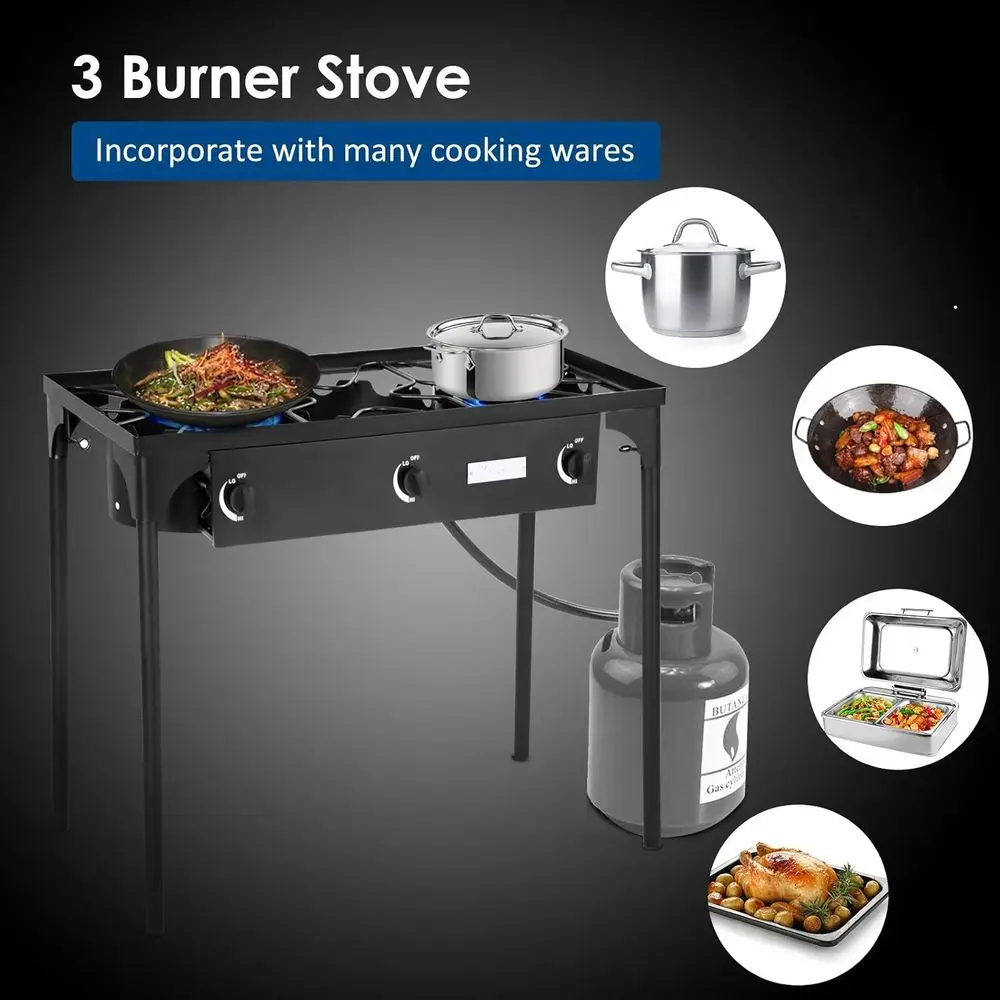 휴대용 3구 프로판 가스레인지 (분리형 다리 포함) 야 - Outdoor Camping Burner 리뷰 및 가격