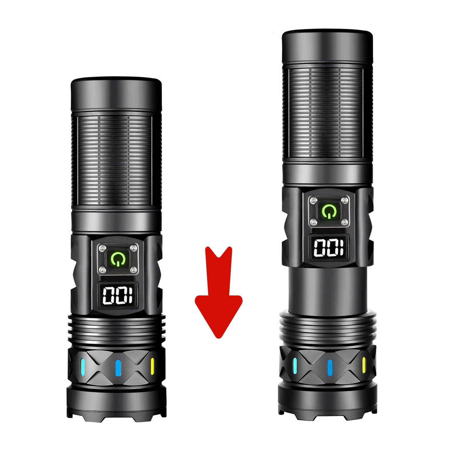 고출력 LED 손전등 텔레스코픽 줌 USB 충전식 장거 - Outdoor Camping Lantern 리뷰 및 가격