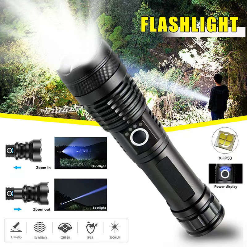 고출력 XHP70 LED 손전등 USB-C 충전식 토치 - Outdoor Camping Glamping 리뷰 및 가격